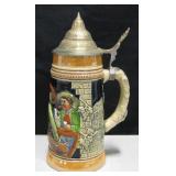 9.5" Lidded German Beer Stein
