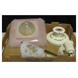 Lot Of 3 Vintage Light Fixtures & 1 Light Cover