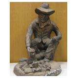 11" Ceramic Bronze Toned Cowboy