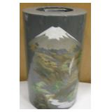 Vtg Hand Painted Mt. Fuji Metal Canister