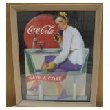 Framed 18" x 22" Coca-Cola Poster Print