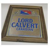 Framed 13" x 16" Lord Calvert Canadian Bar Mirror