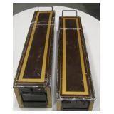 2 Hand Painted Metal Vtg Bank Safe Deposit Boxes