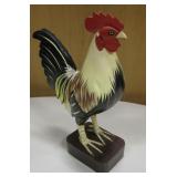 Hand Painted Wood Rooster - 12" Tall