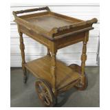 24" x 16" x 30" Wood Rolling Tea Cart