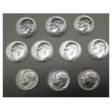 10 - Silver 1964 Roosevelt Dimes BU - Philadelphia