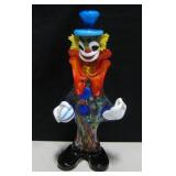 14.5" Tall Hand Blown Murano Style Art Glass Clown