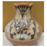 5.5" Tall Jemez Pueblo Butterfly Vase - Signed