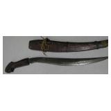 Vintage 15.5" Kukri Dagger w/ Wood Sheath