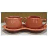 Vtg Fiesta Creamer, Sugar & Tray