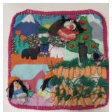 Hand Made Peruvian Appilara Garden Scene 10" x 10"