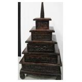 Refinished Antique Pagoda Jewelry Box