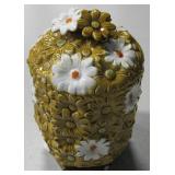 Ceramic Flowers Cookie Jar - 10" Tall