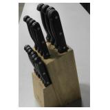 The Sharper Image Kitchen Knife Set w/ Wood Block