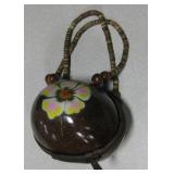 Asian Coconut Shell Purse w/ Beaded Handles