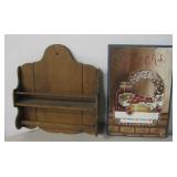 Hand Painted Wood Plaque Art & Wood Wall Rack
