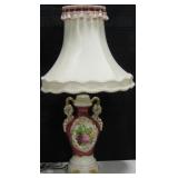 30" Decorative Ceramic Parlor Lamp With Shade