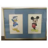 Framed Cross-Stitch Mickey Mouse & Donald Duck