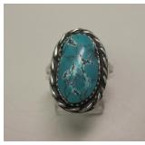Sterling Silver & Utah Spiderweb Turquoise SW Ring