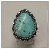 Sterling Silver & Blue Diamond Turquoise SW Ring