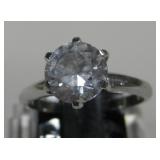 Sterling Silver Marked Ring w/ CZ