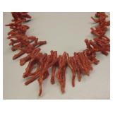 Sterling Silver & Mediterranean Red Coral Necklace