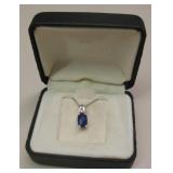 Sterling Silver & Iolite Necklace - Hallmarked