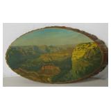 Vtg Grand Canyon Scene Print On Tree Section