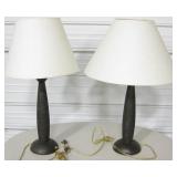 Pair Of 28" Tall Wood Table Lamps