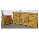 Broyhill Wood Dresser & Night Table