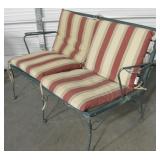 Metal Patio Bench w/ 2 Cushions - 51" Wide