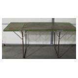 Vintage Folding Metal Table - 60" x 23" When Open