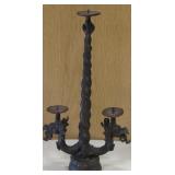 Cast Brass w/ Patina Dragon Candlestick Holder