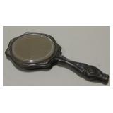 4.25" Long Silver Wash Over Brass Vintage Mirror