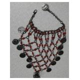 Fashion Ring w/ Hand Wrap Harness / Slave Bracelet