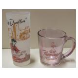 Frosted "Cliff Dwellers" & Flamingo Hilton Glasses