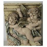 High-Relief Resin Cherub Wall Decor - 7" x 9"