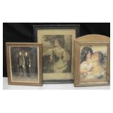 Lot of 3 Vtg Victorian Art- Assorted Sizes
