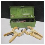 Clamps & Tool Box w/Contents