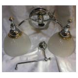 Chrome/Brass Bath Light Fixture/TP Holder w/ Mount