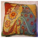 Vtg 90s Laurel Burch 16" Cat & Dog Pillow-New