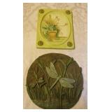 Two Wall Plaques, 1 Ceramic, 1 Composite
