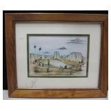 Framed David Beam Pen & Ink SW Drawing