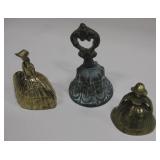 Lot Of 3 Brass Bells - Tallest Is 3.5"