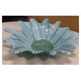 Vintage Glass Flower Shaped Bowl - 15" Diameter