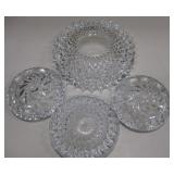 Lot Of Crystal / Glass Ashtrays - Largest Is 7.5"