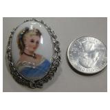 Vtg Hand Painted French Limoge Brooch