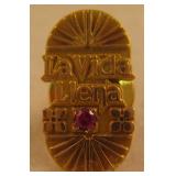 10K G.F./Ruby Pin Marked "Josten