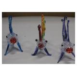 3 Blown Art Glass Fish - Tallest About 3"
