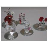 Lot Of 5 Blown Art Glass Figurines - Tallest 2.5"